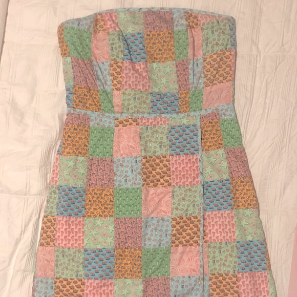 Vineyard Vines Strapless Patchwork Dress - Picture 2 of 4